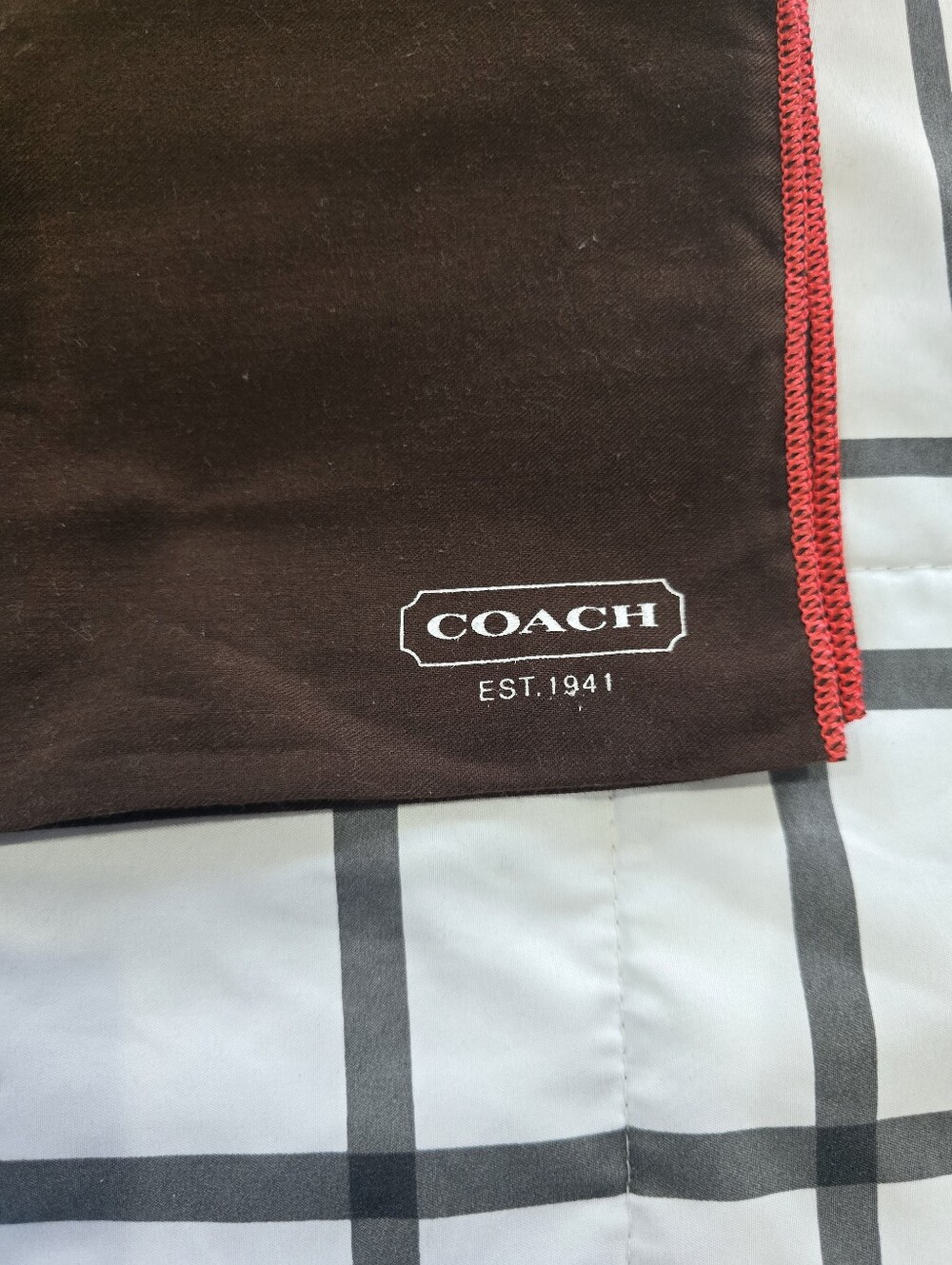 NEW COACH Set of 5 Brown Red Dust Bags 16.5 x 13.5 Handbag Storage - Picture 5 of 6